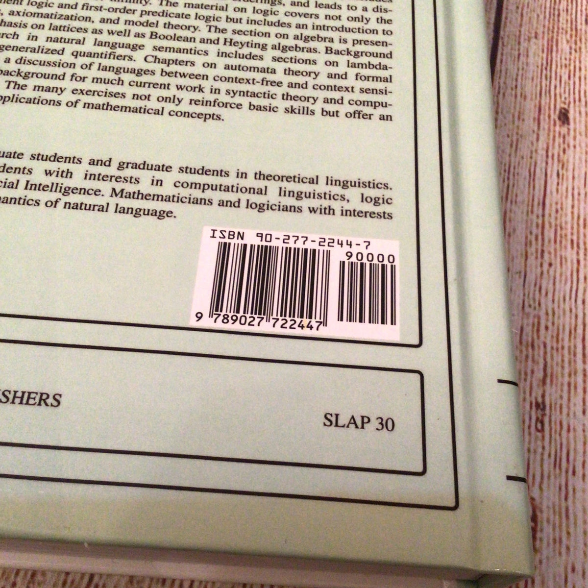 Mathematical Methods in Linguistics (1993, Kluwer Academic Publishers)