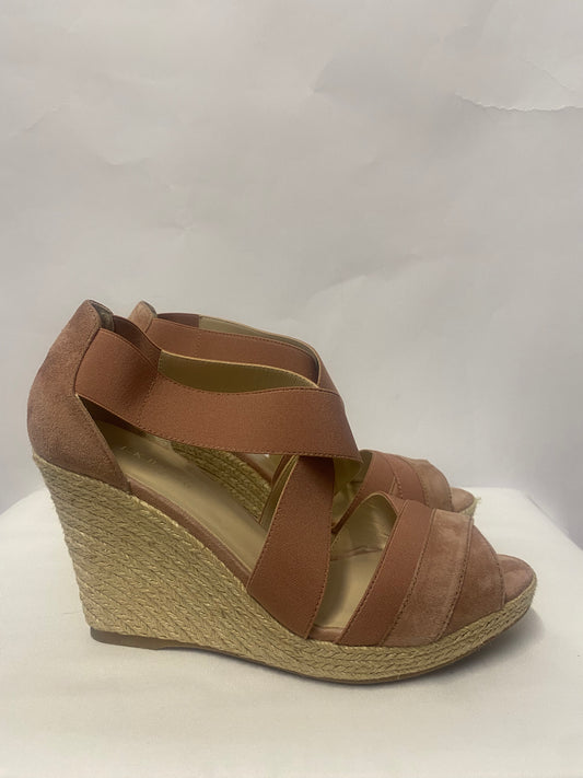 L.K.Bennett Pink Suede and Elasticated Wedge Sandal Heels 5.5