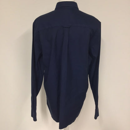 Fred Perry Navy Blue Long Sleeve Shirt 100% Cotton Size L