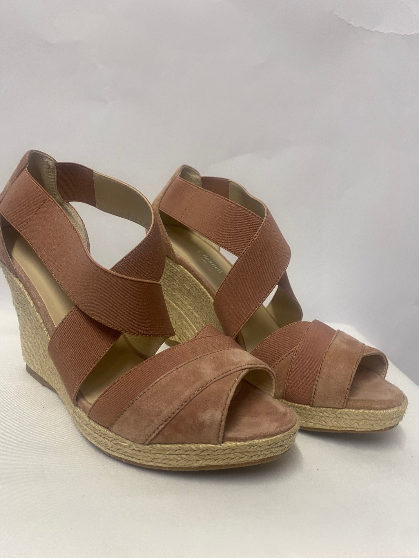 L.K.Bennett Pink Suede and Elasticated Wedge Sandal Heels 5.5