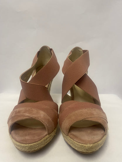 L.K.Bennett Pink Suede and Elasticated Wedge Sandal Heels 5.5