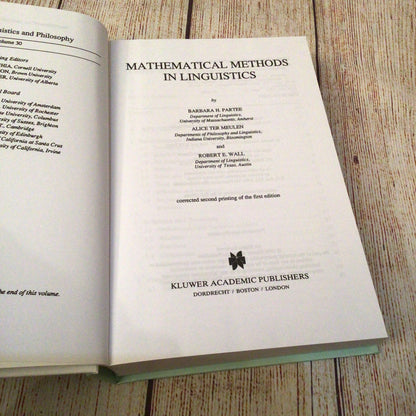 Mathematical Methods in Linguistics (1993, Kluwer Academic Publishers)
