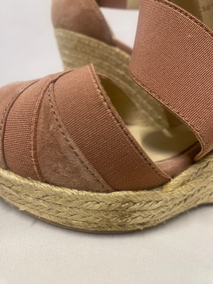 L.K.Bennett Pink Suede and Elasticated Wedge Sandal Heels 5.5