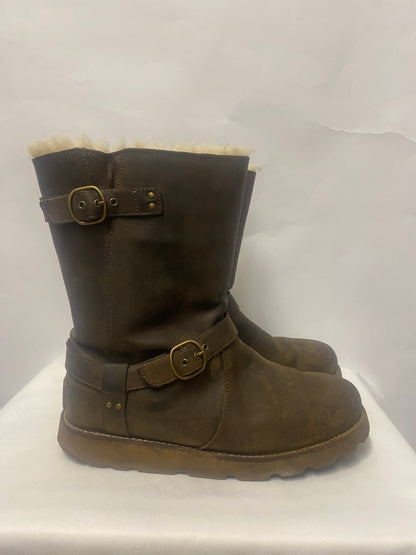 Ugg Australia Brown Leather Waterproof Noria Boots 6.5