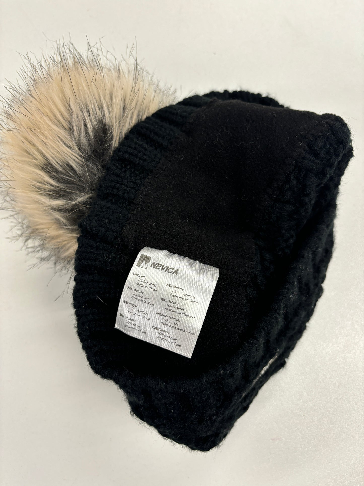 Nevica Black Knitted Bobble Hat OS