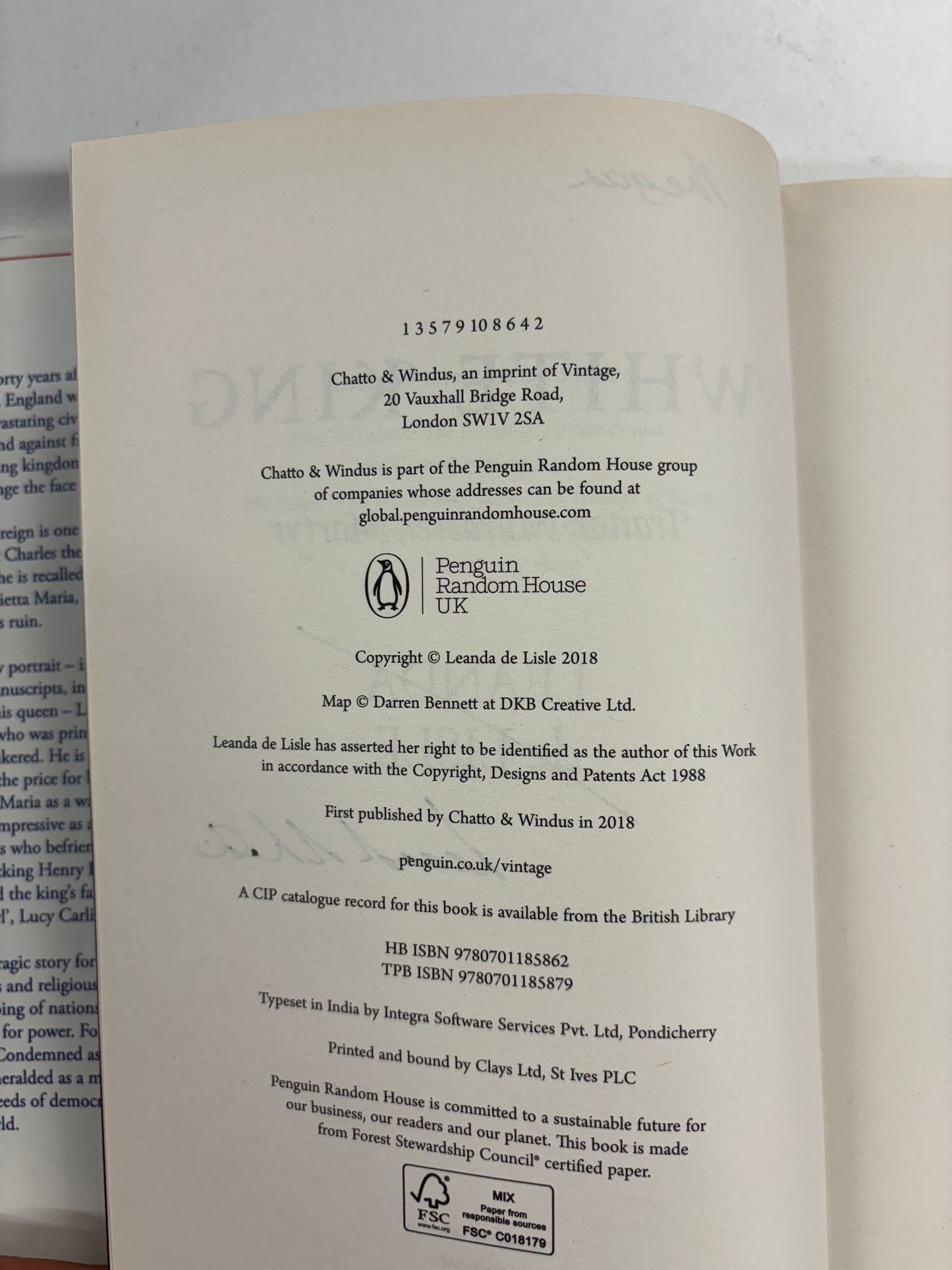 White King Charles 1st Traitor, Murderer, Martyr, Leanda de Lisle, Chatto & Windus, 2018 (Signed First Edition)