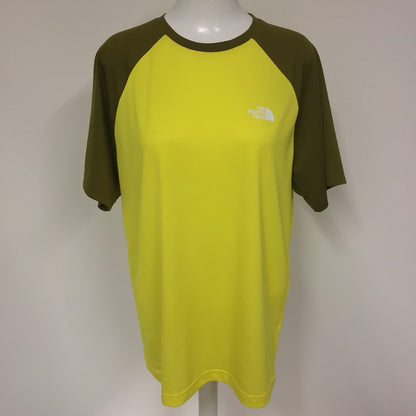 The North Face Yellow & Green Raglan Sports T Shirt Size L