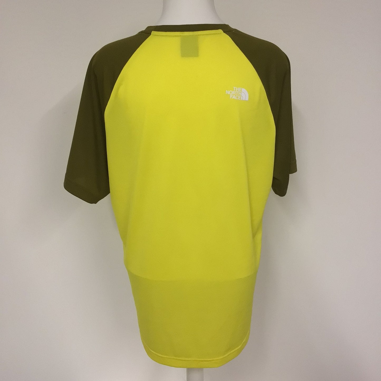 The North Face Yellow & Green Raglan Sports T Shirt Size L