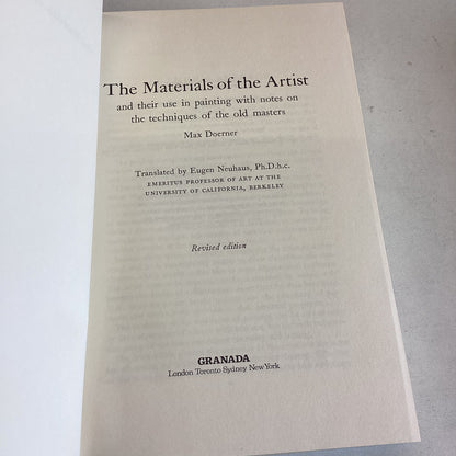 The Materials of The Artist Max  Doerner