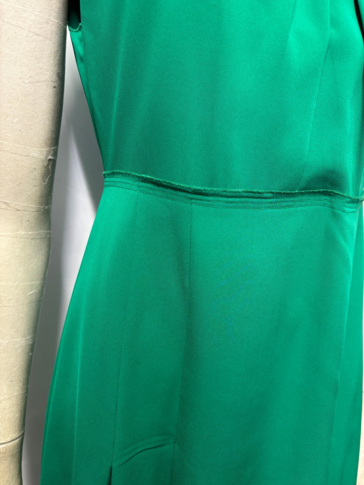 Elie Tahari Green A-line Pleated Silk Dress Small