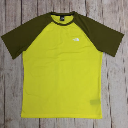 The North Face Yellow & Green Raglan Sports T Shirt Size L