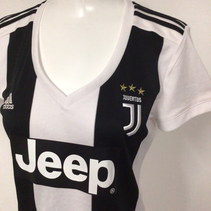 Adidas Juventus 2018/19 Home Black & White V Neck Top Size M (12-14)