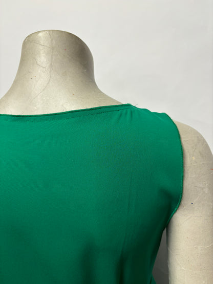 Elie Tahari Green A-line Pleated Silk Dress Small