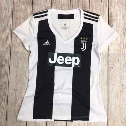 Adidas Juventus 2018/19 Home Black & White V Neck Top Size M (12-14)