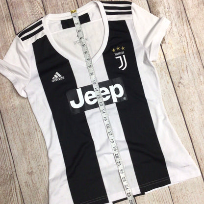 Adidas Juventus 2018/19 Home Black & White V Neck Top Size M (12-14)