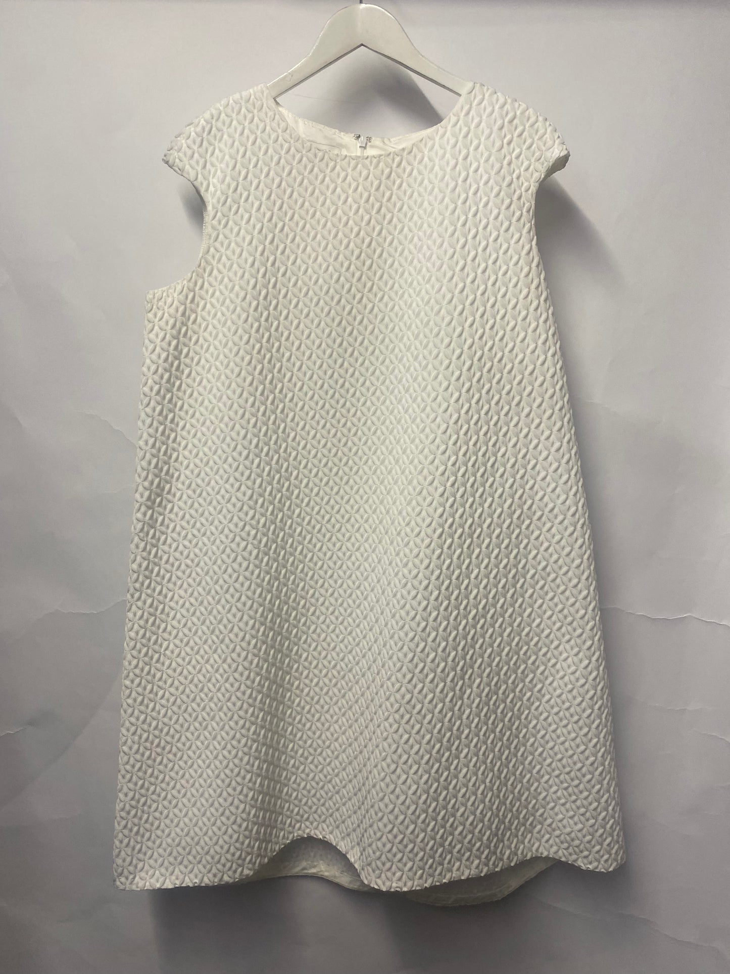 Hobbs White Textured Modern Shift Dress 16