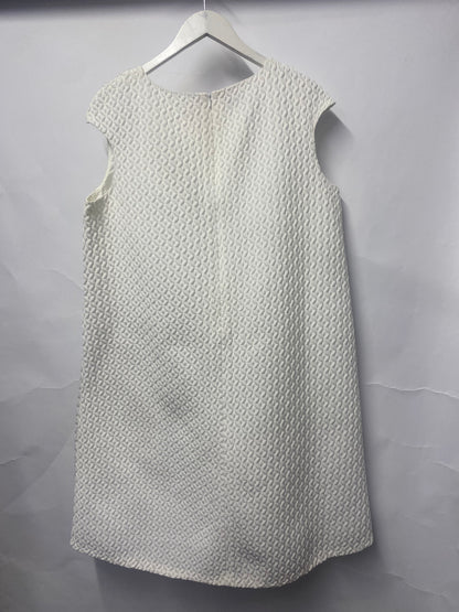 Hobbs White Textured Modern Shift Dress 16