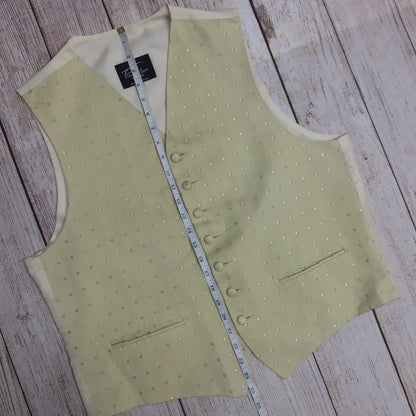 The Piscador Yellow & Cold Heart Print Waistcoat Size XL