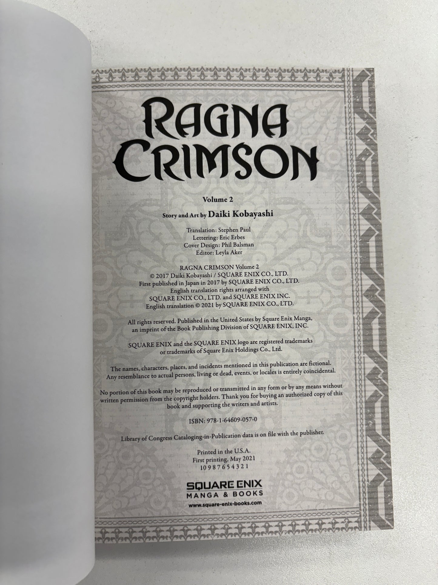 Ragna Crimson Vol.1 & 2, Daiki Kobayashi, Square Enix Manga, English, 2021