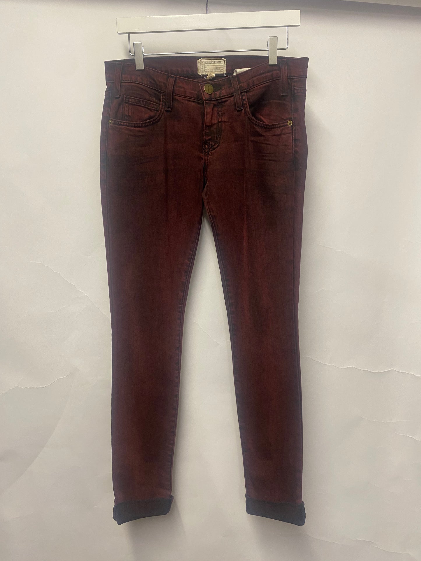 Current/Elliot Red Tapered Low Rise The Rolled Skinny Jeans Small