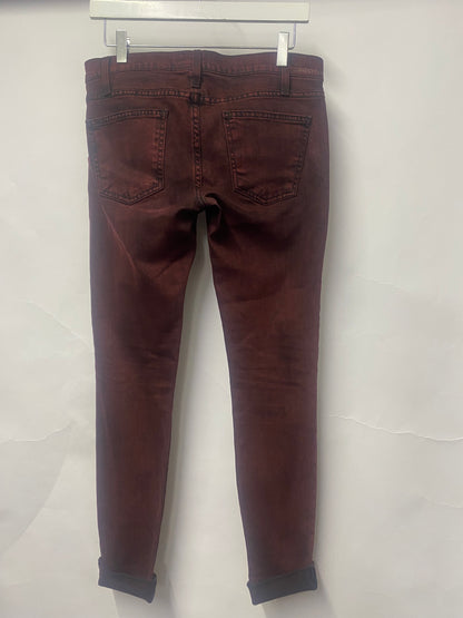 Current/Elliot Red Tapered Low Rise The Rolled Skinny Jeans Small