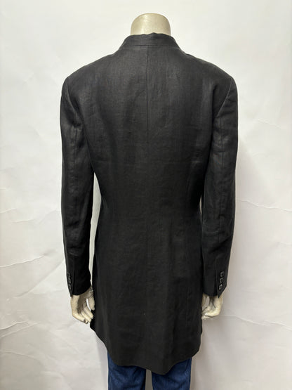 Kenzo Black Linen Longline Blazer 38/10