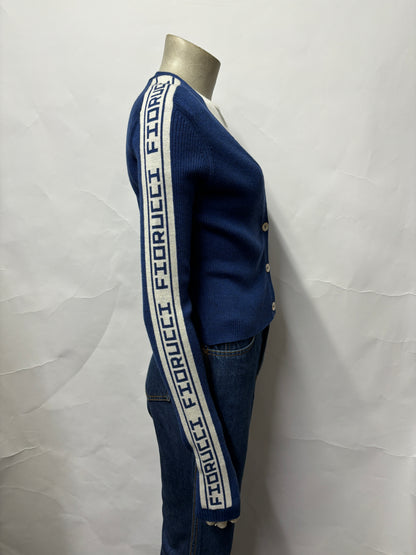 Fiorucci Blue Wool Cropped Cardigan Large