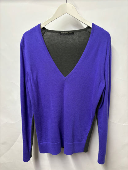 Balenciaga Purple Cashmere V-neck Knit 36