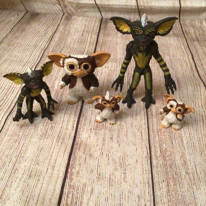 Gremlins Stripe, Gizmo & Mini Figures 1984 LJN, Set of 5 (2-6 inches)