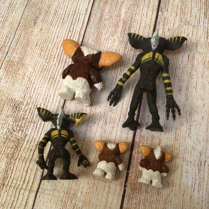Gremlins Stripe, Gizmo & Mini Figures 1984 LJN, Set of 5 (2-6 inches)