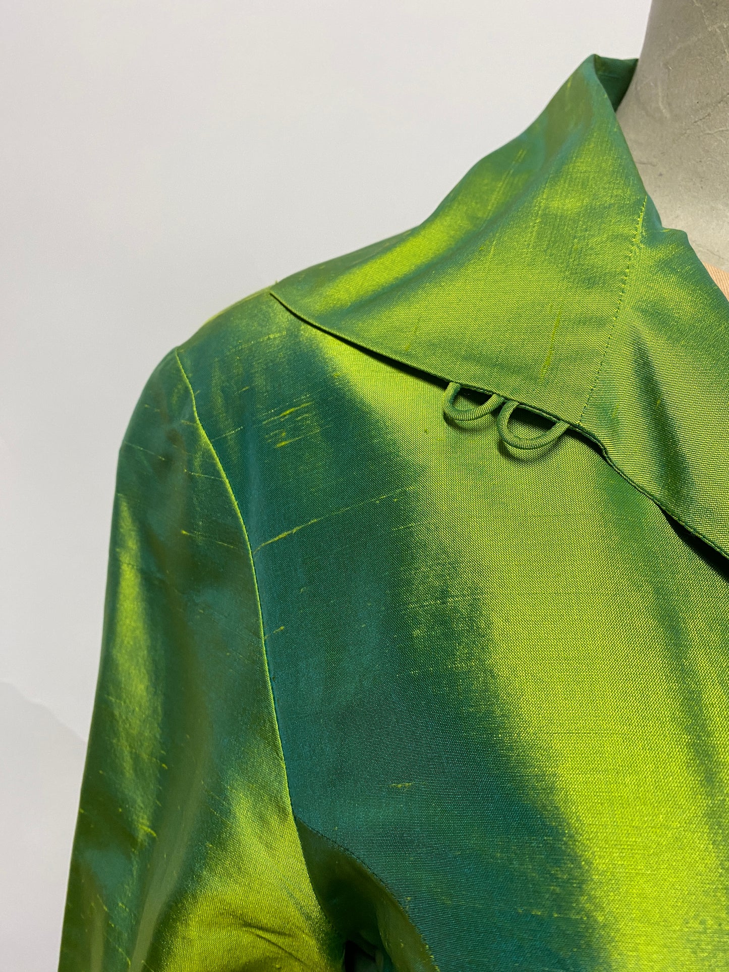 Margareta Green Shiny Metallic Silk Blazer 12
