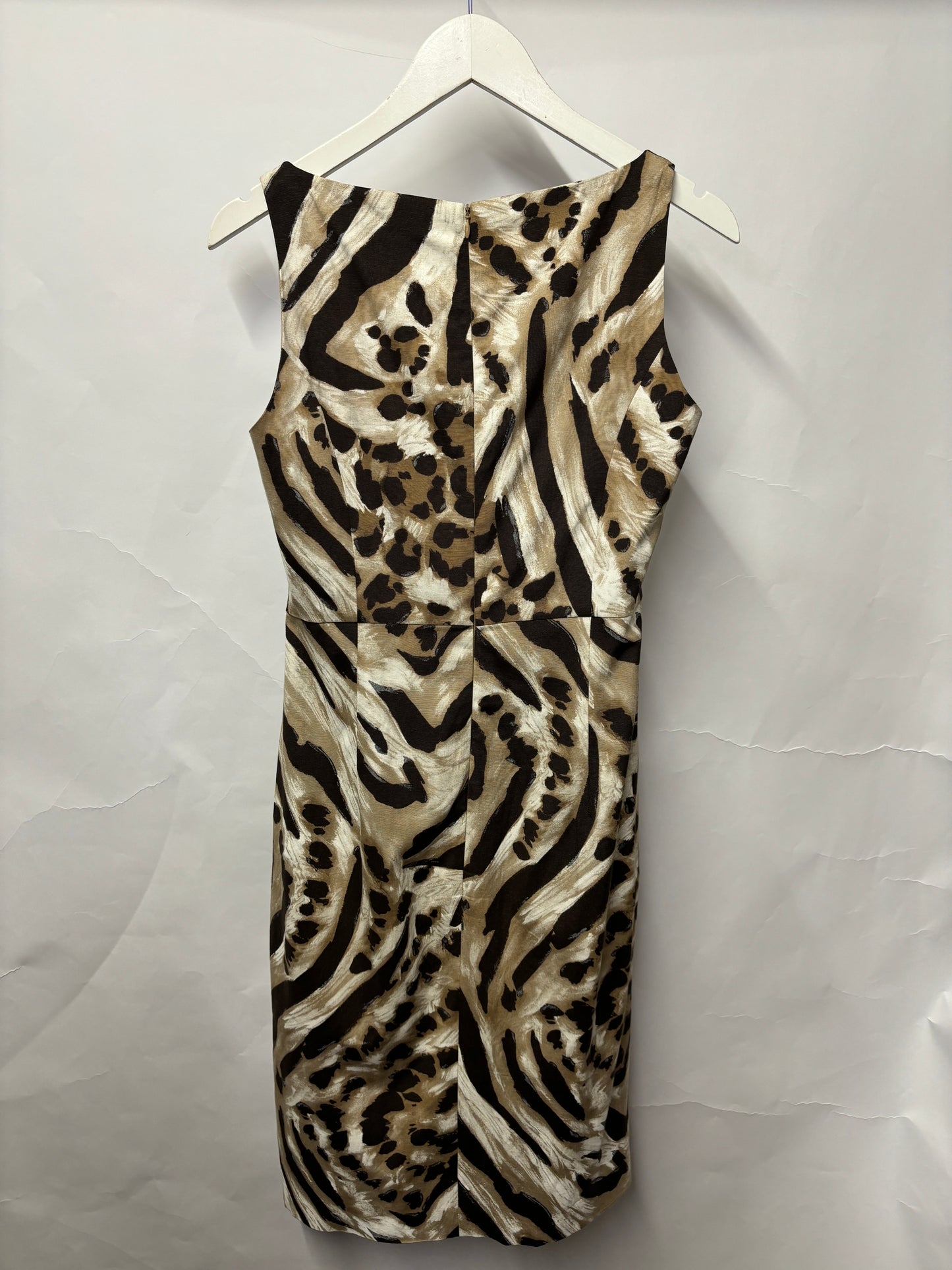 MaxMara Brown Animal Print Sleeveless Fitted Dress Medium