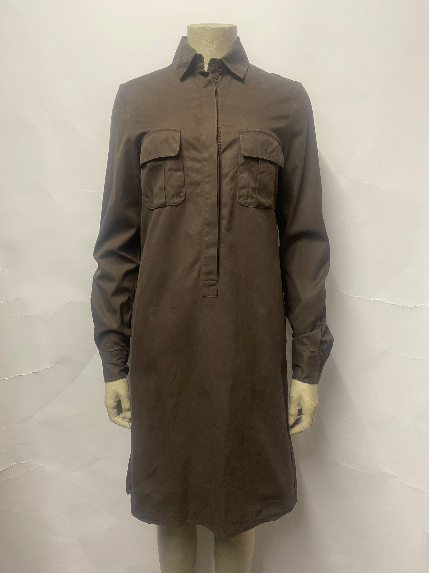 Joseph Brown Heavy Cotton Pull Over Shirt Dress 10