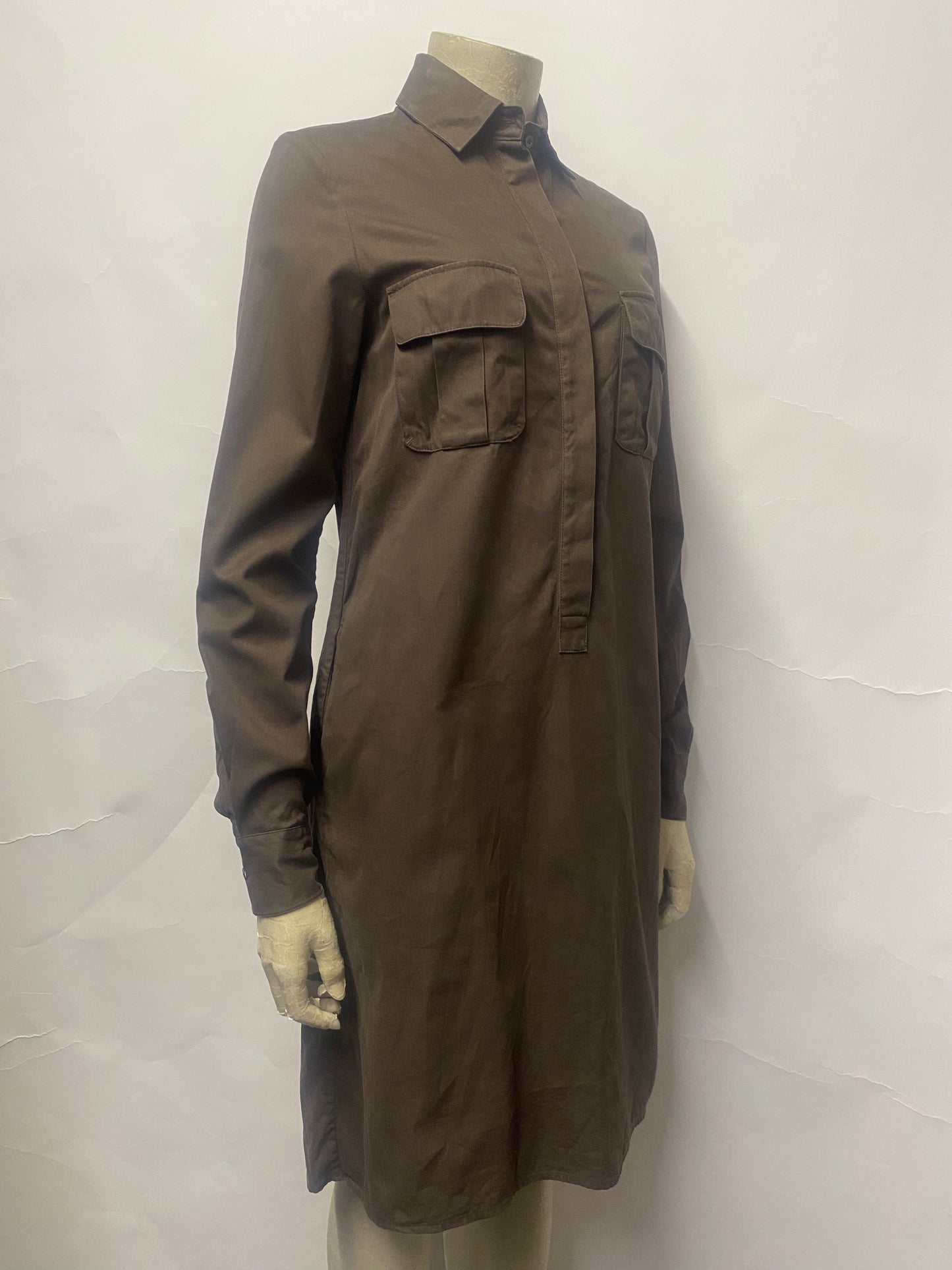 Joseph Brown Heavy Cotton Pull Over Shirt Dress 10