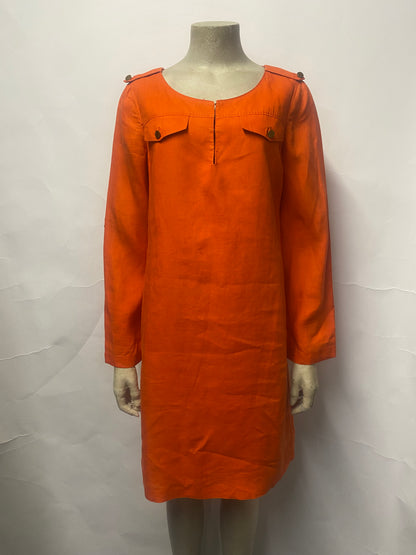 Tory Burch Orange Linen and Cotton Tunic Dress 8