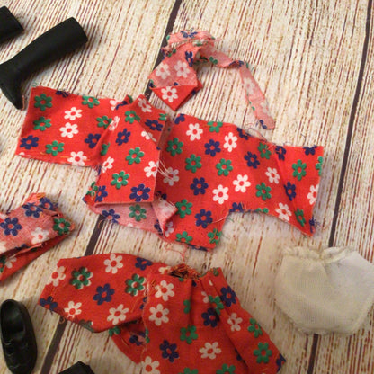 Vintage Caco Doll (maybe) & Miscellaneous Clothes job lot