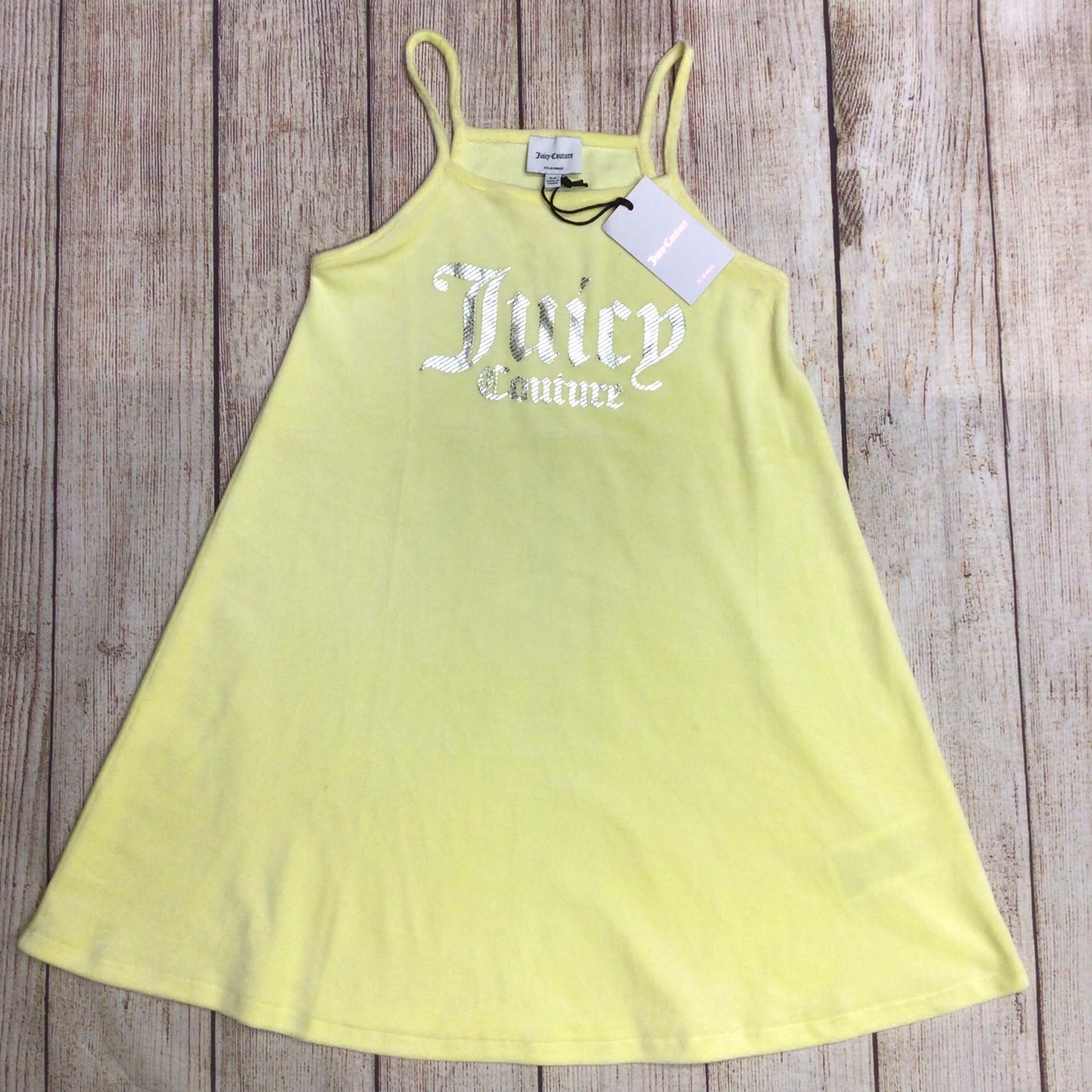 BNWT Juicy Couture Yellow Velour Dress Size 8-9 Yrs