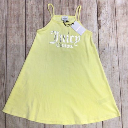 BNWT Juicy Couture Yellow Velour Dress Size 8-9 Yrs