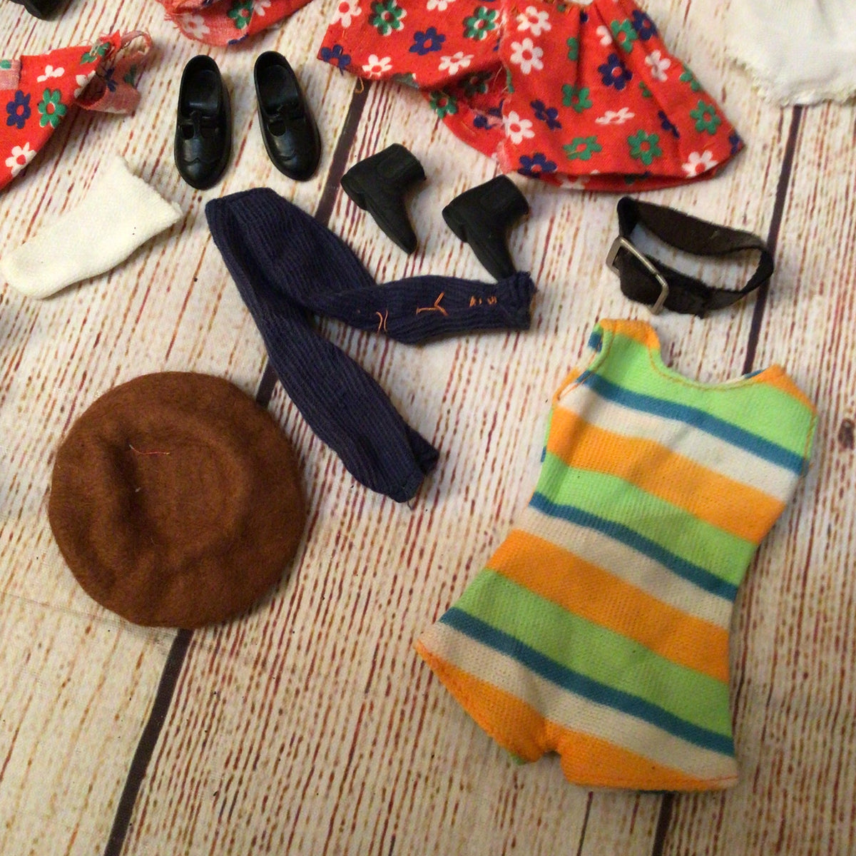 Vintage Caco Doll (maybe) & Miscellaneous Clothes job lot