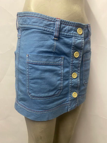 Isabel Marant Etoile Blue Button Down Mini Skirt 36