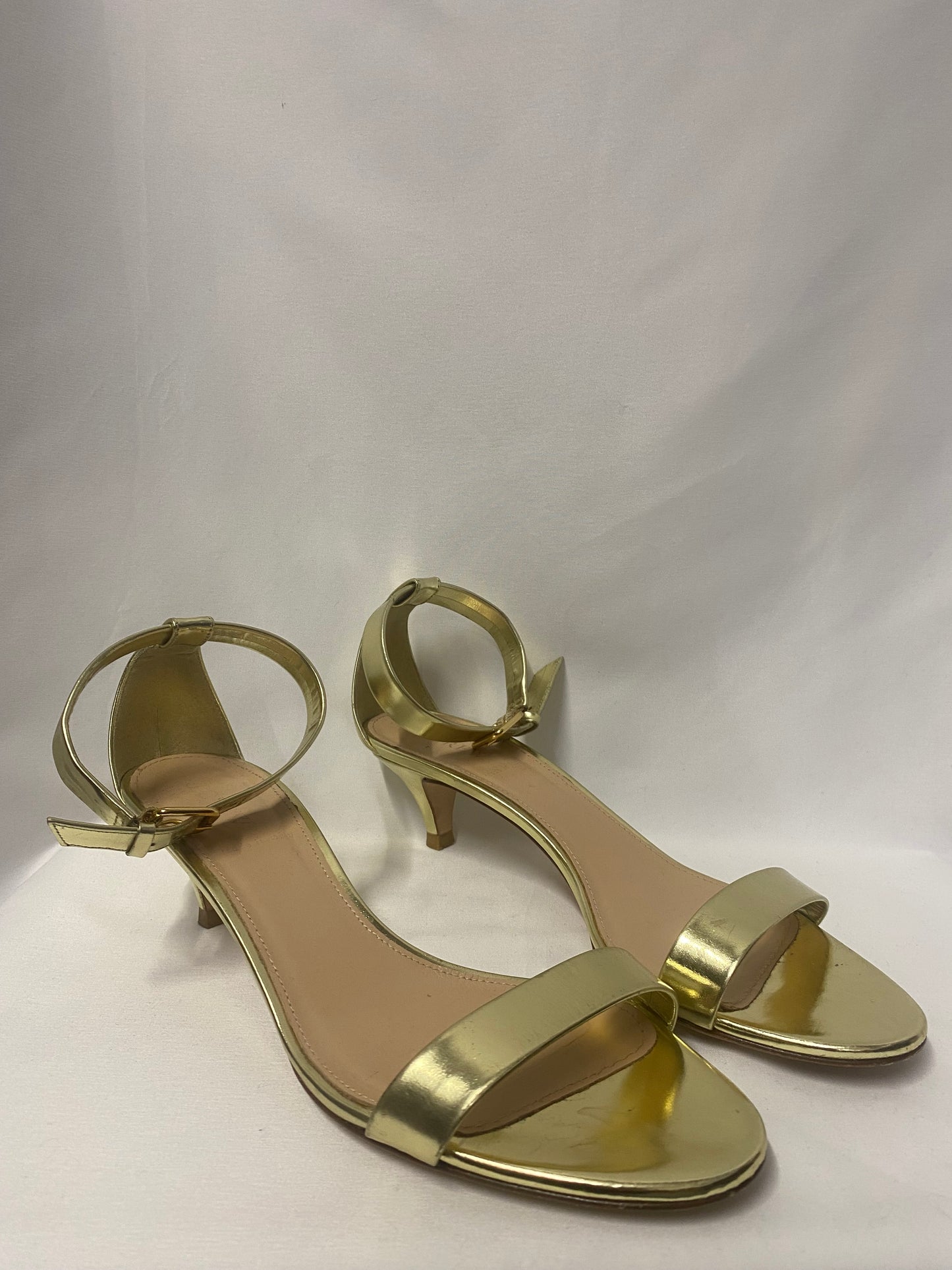 J Crew Gold Low Kitten Sling Back Heel 8