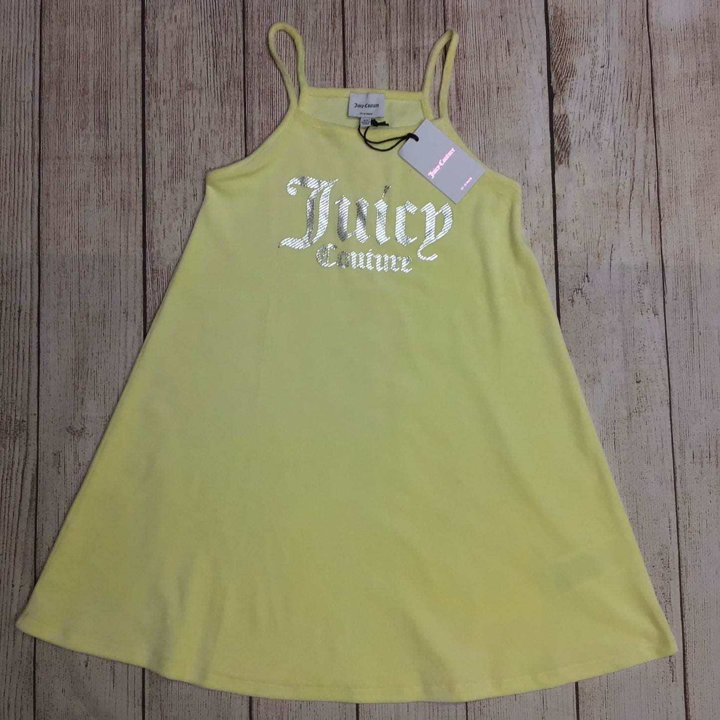 BNWT Juicy Couture Yellow Velour Dress Size 8-9 Yrs