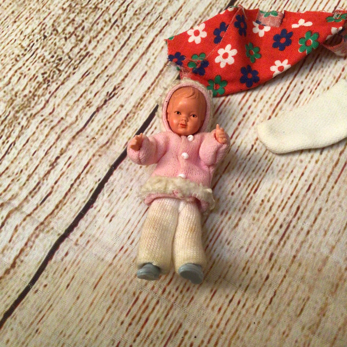 Vintage Caco Doll (maybe) & Miscellaneous Clothes job lot