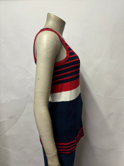 Dolce and Gabbana Blue and Red Stripe Knit Vest Top Medium