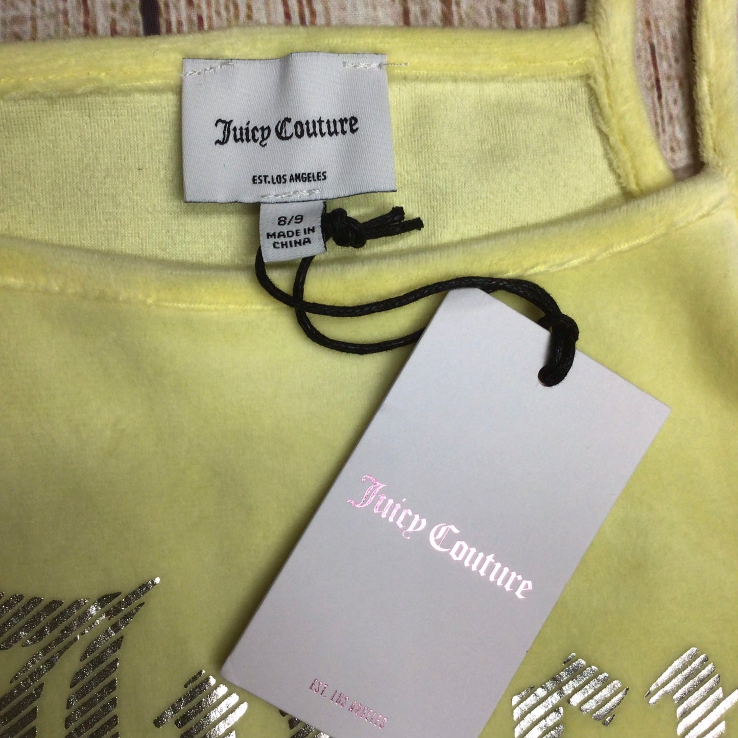 BNWT Juicy Couture Yellow Velour Dress Size 8-9 Yrs