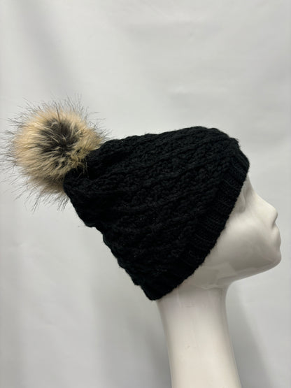 Nevica Black Knitted Bobble Hat OS