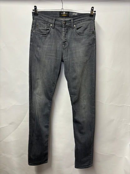 Seven For All Mankind Grey Stonewashed Chad Foolproof Denim Jeans 32