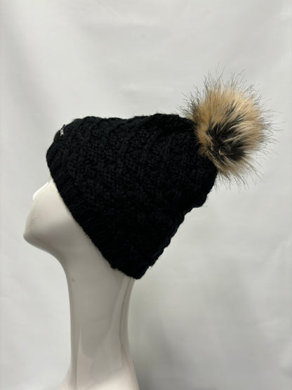 Nevica Black Knitted Bobble Hat OS