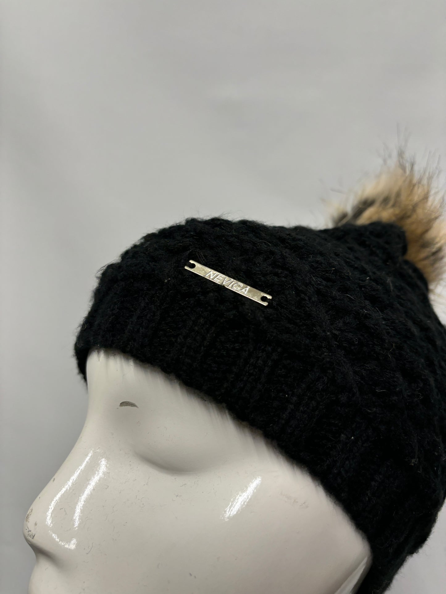 Nevica Black Knitted Bobble Hat OS