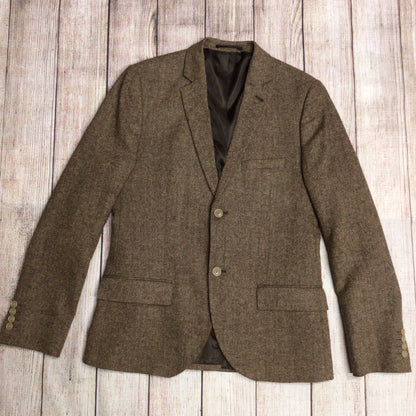 Topman Brown 16% Wool Blazer Jacket Size Ch 40"